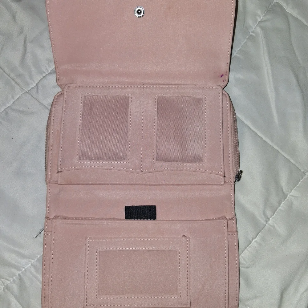 Pink Floral Fold-Over Wallet Clutch
